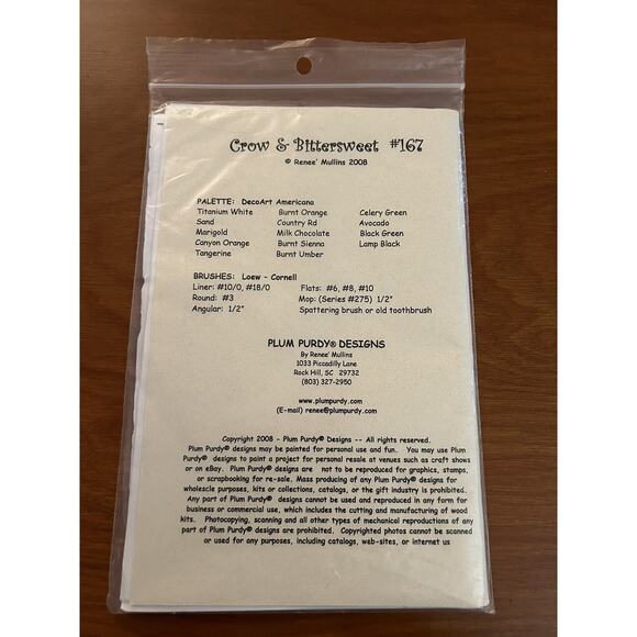 Plum Purdy Designs Fall Crow And Bittersweet Chime #167 Pattern/Instructions ‘08 - Picture 3 of 3